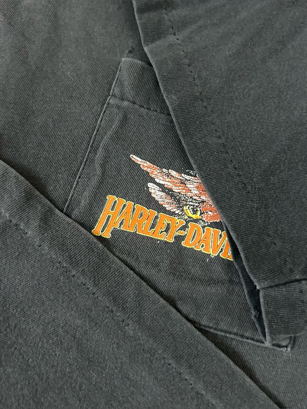 Vintage 90s Harley Davidson Eagle Shirt Size XL Single Stitch Faded - Picture 6 of 8